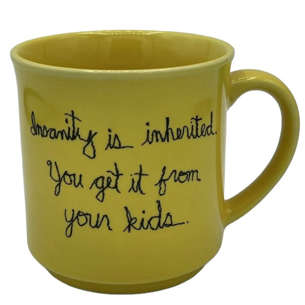 Vintage Recycled Paper Products Coffee Mug Yellow Funny Parenting Kids